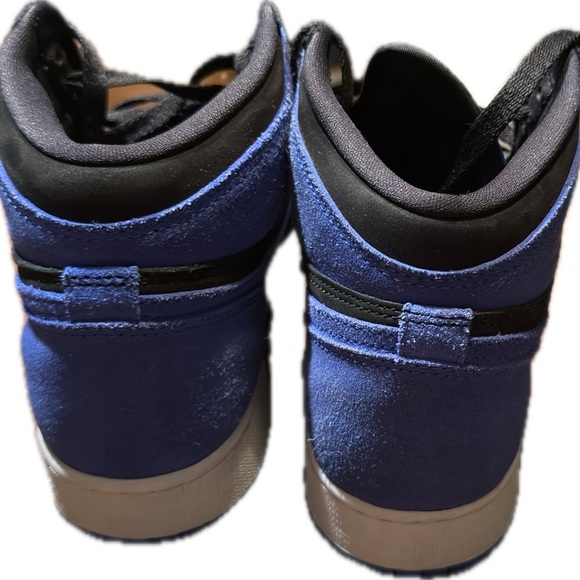 Jordan Retro 1s Black and Blue High-Top Sneakers - Picture 4 of 5